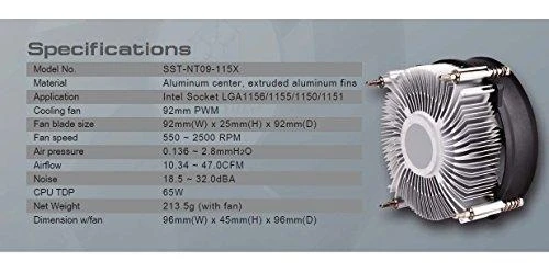 SilverStone Nitrogon serija SST-NT09-115X Intel