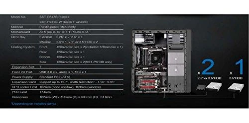 PC korpusas Silverstone Silent SST-PS13B Precision Midi Tower ATX,window, Juodas