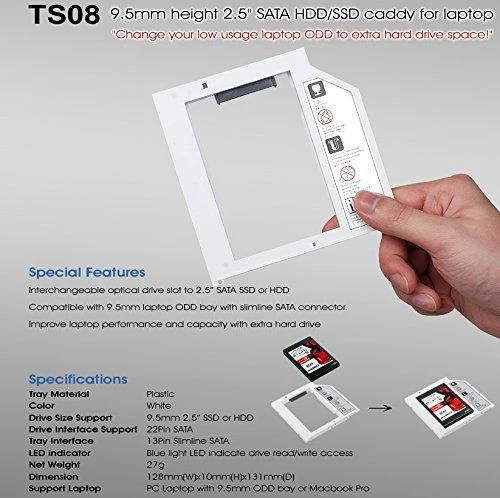 SilverStone optinė saugykla TS08 2.5", SATA