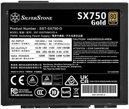 SilverStone SST-SX750-G 80 PLUS auksinis, modular - 750 Watt
