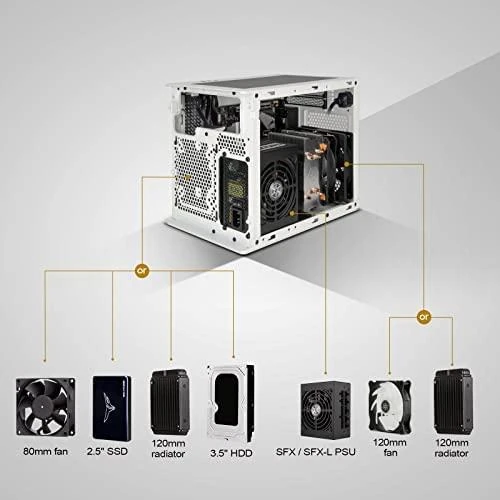 „SilverStone SST–SG16W Mini–ITX“ korpusas – balta