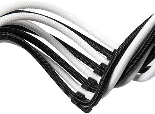 SilverStone PP07E-PCIBW 8-Pin-PCIe to 6+2-Pin-PCIe Extension, 250mm - juodos spalvos/baltos spalvos