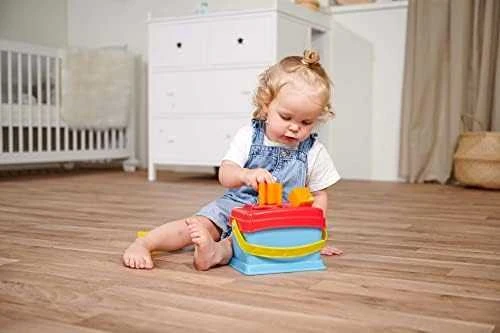 ABC Koszyk su dangteliu Rinkinys Sorter su klockami + muzikinis centras i piramidka