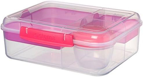 Sistema Bento To Go 1650ml: Dėžutė maistui su 5 skyreliais ir puodeliu