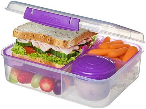 Sistema Bento To Go 1650ml: Dėžutė maistui su 5 skyreliais ir puodeliu