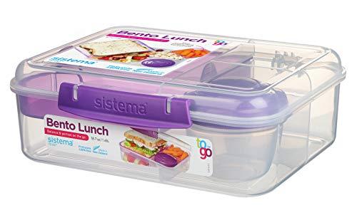Sistema Bento To Go 1650ml: Dėžutė maistui su 5 skyreliais ir puodeliu