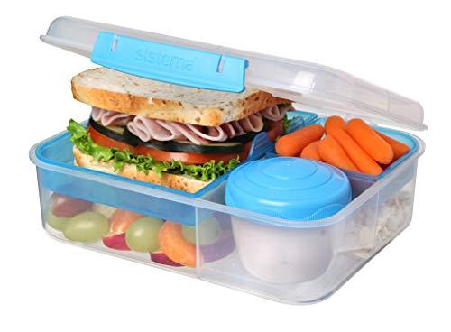 Sistema Bento To Go 1650ml: Dėžutė maistui su 5 skyreliais ir puodeliu