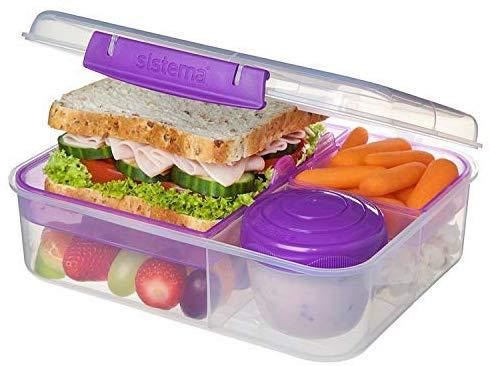 Sistema Bento To Go 1650ml: Dėžutė maistui su 5 skyreliais ir puodeliu