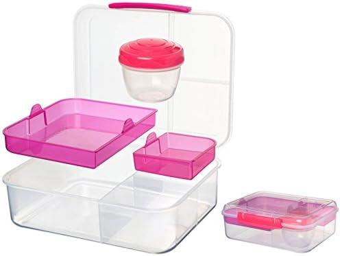 Sistema Bento To Go 1650ml: Dėžutė maistui su 5 skyreliais ir puodeliu