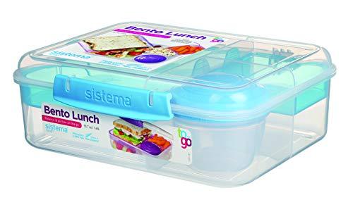 Sistema Bento To Go 1650ml: Dėžutė maistui su 5 skyreliais ir puodeliu