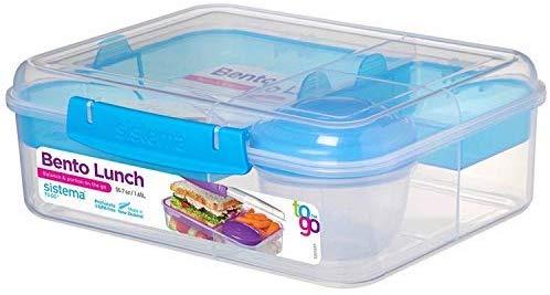 Sistema Bento To Go 1650ml: Dėžutė maistui su 5 skyreliais ir puodeliu