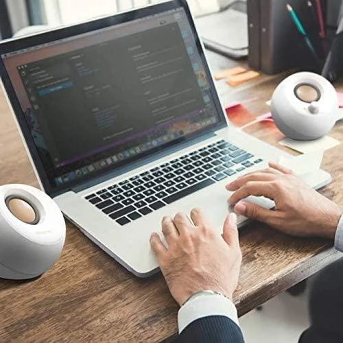 Kompiuterio kolonėlės Garsiakalbių rinkinys kompiuteris Creative Pebble 2.0 51MF1680AA001 (2.0, baltos spalvos)
