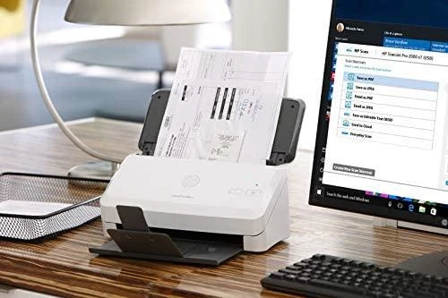 Skeneris Hewlett Packard (HP) „HP ScanJet Pro 2000 s2“ skaitytuvas – A4 spalvotas 600 dpi, lapų tiekimo nuskaitymas, automatinis dokumentų tiektuvas, automatinis dvipusis, OCR / nuskaitymas į tekstą, 35 ppm, 3500 puslapių per dieną