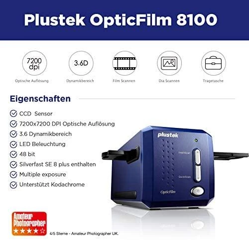 Skeneris Filmų skaitytuvas Plustek OpticFilm PLUS-OF-8100 (USB)