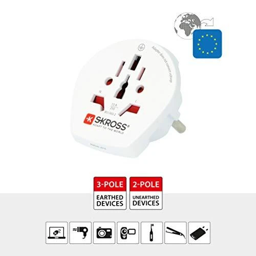 Segula „SKROSS Single Adapteris Europe“, kelioninis adapteris iš viso pasaulio į CEE 7/4-out