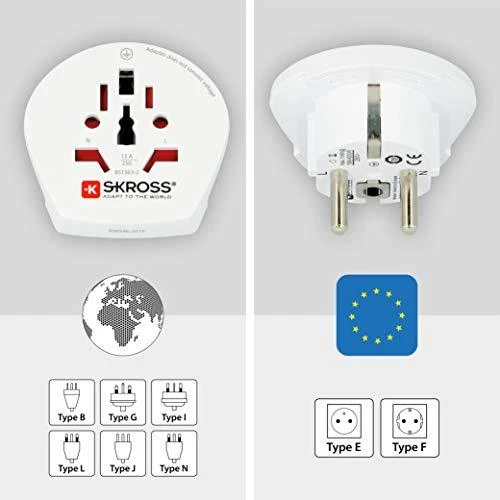 Segula „SKROSS Single Adapteris Europe“, kelioninis adapteris iš viso pasaulio į CEE 7/4-out