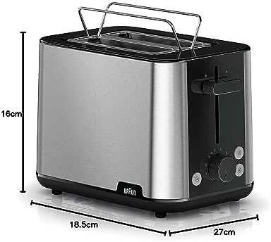BRAUN pusryčių skrudintuvas HT 1510 BK, 8 skirtingi nustatymai, Juodas