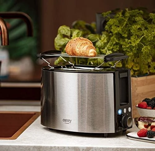 Skrudintuvas Adler Camry | Toaster | CR 3215 | Power 1000 W | Number of slots 2 | Housing material Nerūdijantis plienas | Juodas/Nerūdijantis plienas