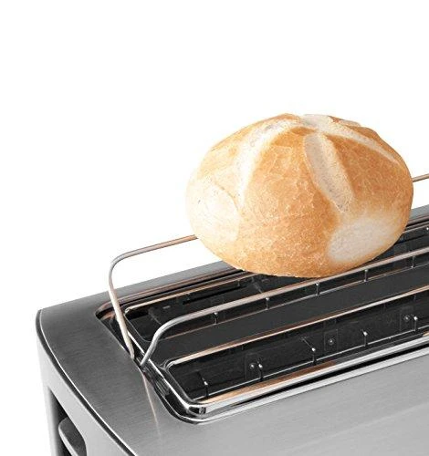Skrudintuvas Gastroback Toaster PRO 4S 42398 Stainless Steel/ juodas, Nerūdijantis plienas, 1500 W, Lizdų skaičius 4, Galios lygių skaičius 9, Į komplektaciją įeina bandelių šildytuvas