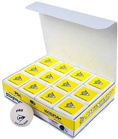 Skvošo kamuoliukas Dunlop PRO Baltas WSF/PSA 12-box