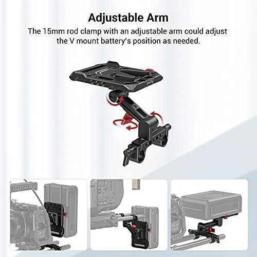 SMALLRIG 2991 BATTERY PLATE V-MOUNT W ADJ ARM