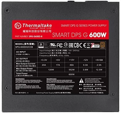 600W Thermaltake SMART DSP G 80+ Bronze Digital Kabelmanagement