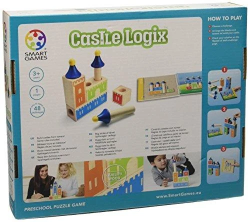 Iuvi Games Stalo žaidimas Castle Logix mediniais kaladėlėmis 48 užduotys