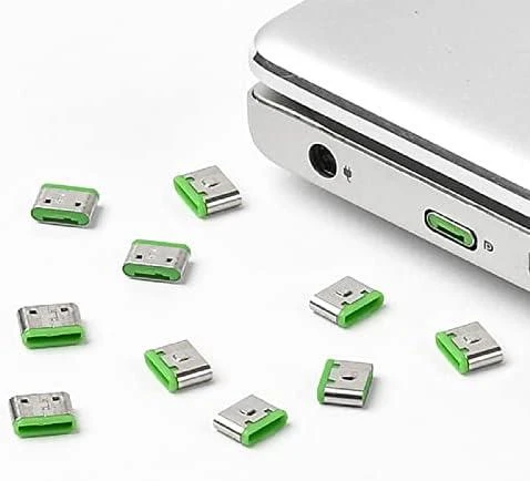 Šakotuvas Smart Keeper Smartkeeper Mini USB Port Lock Type C 10 - 10x zaślepka, žalia