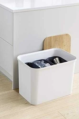 Orthex SmartStore Collect rūšiavimo rinkinys su faneros dangteliu, 76 L, baltas