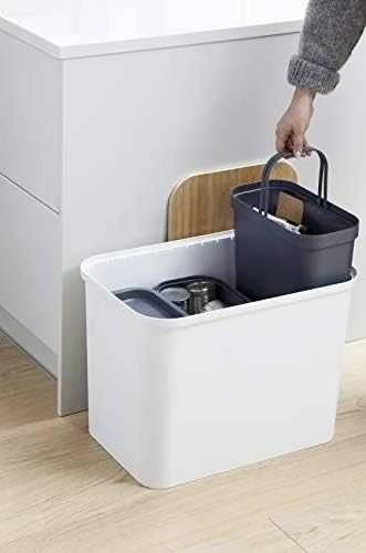 Orthex SmartStore Collect rūšiavimo rinkinys su faneros dangteliu, 76 L, baltas