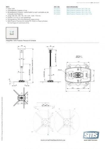 Laikiklis lubiniams SMS projektoriams, iki 25Kg, CMV485-735 (PP120002)