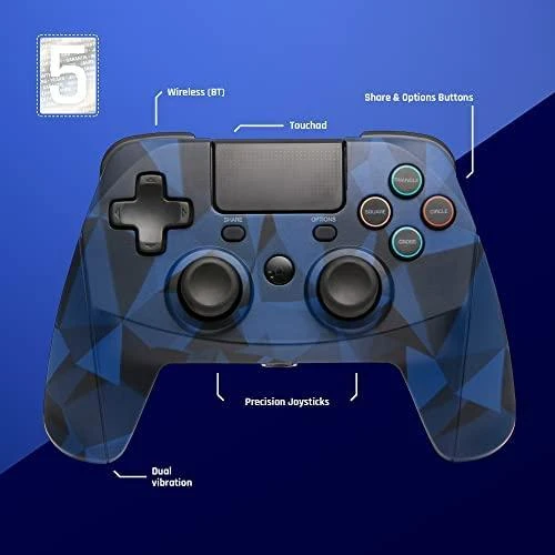 Įvairūs „Snakebyte Playstation“ valdikliai ŽAIDIMAS: PAD 4 S WIRELESS Camouflage Blau (PS4)