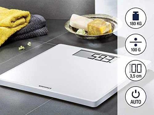 Skaitmeninės Svarstyklės - Soehnle Style Sense Safe 100, 180kg Talpa, LCD Ekranas, Baltos