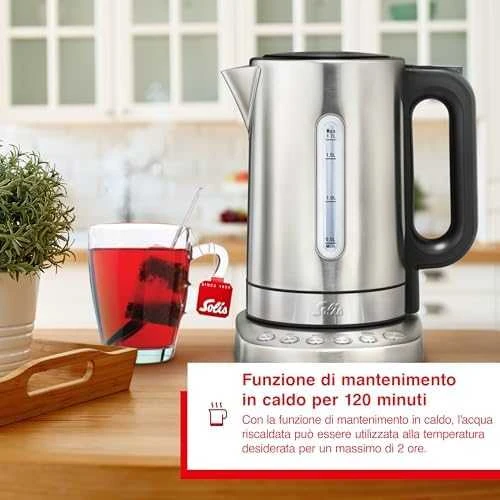 SLS Solis Vario Temp Virdulys elektrinis virdulys 1,7 L 2200 W Nerūdijančiojo plieno