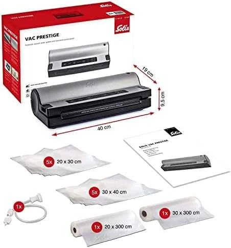 SOLIS Vacuum Sealer Vac Prestige Electrical, Nerūdijantis plienas/ juodas, 130 W,