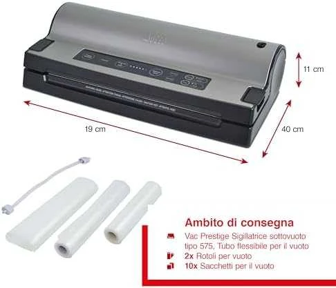SOLIS Vacuum Sealer Vac Prestige Electrical, Nerūdijantis plienas/ juodas, 130 W,
