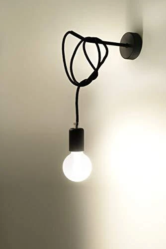 Sollux Lighting Sieninis šviestuvas EDISON juodas