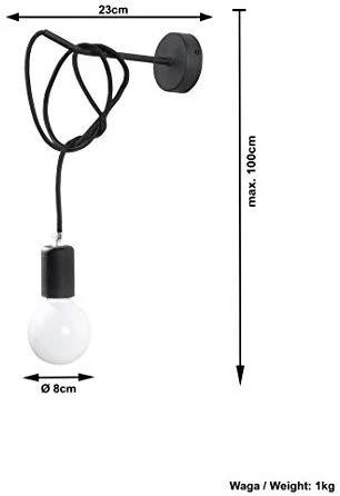 Sollux Lighting Sieninis šviestuvas EDISON juodas