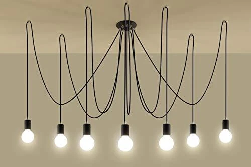 Lubinis šviestuvas Sollux Pakabinamas šviestuvas EDISON 7 juodas