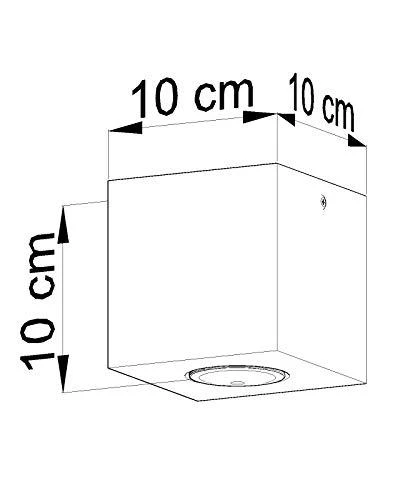 Lubinis šviestuvas Sollux Ceilings QUAD betonas