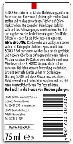 SONAX Skaidraus plastiko įbrėžimų šalinimo priemonė, 75ml 305000