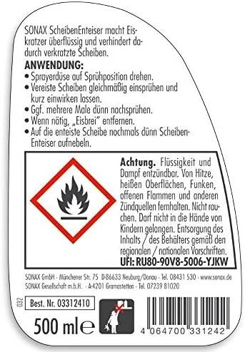 SONAX Ledo tirpiklis automobilio langams, 500ml 331241