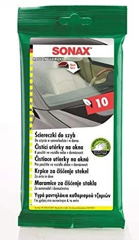 SONAX Drėgnos šluostės stiklų valymui SONAX, 10vnt 415000