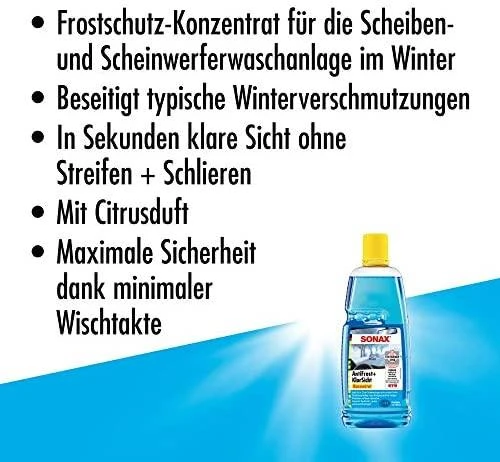 SONAX Žieminis langų apiplovimo skysčio koncentratas, 1L 332300
