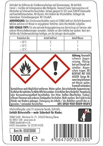 SONAX Žieminis langų apiplovimo skysčio koncentratas, 1L 332300