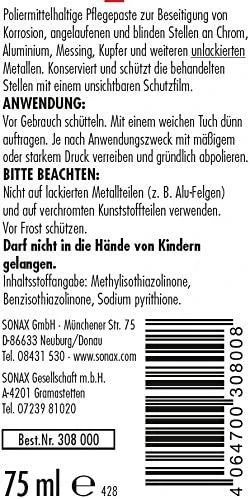 SONAX Chromo ir aliumininio valymo pasta 75ml 308000