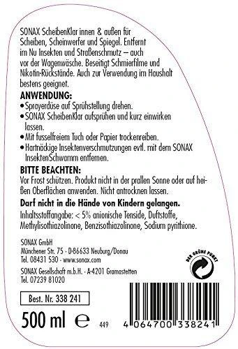 SONAX Stiklų valiklis, 500ml 338241