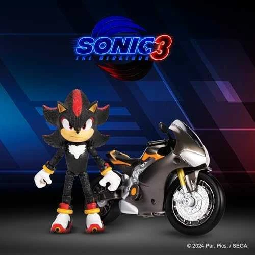 Jakks Pacific „Sonic 3“ filmas – 5 colių šešėlio figūrėlė su motociklu (424064)