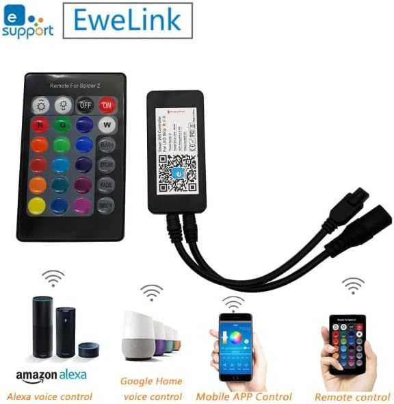 Sonoff L2 smart WiFi + Bluetooth RGB valdiklis su IR nuotolinio valdymo pultu