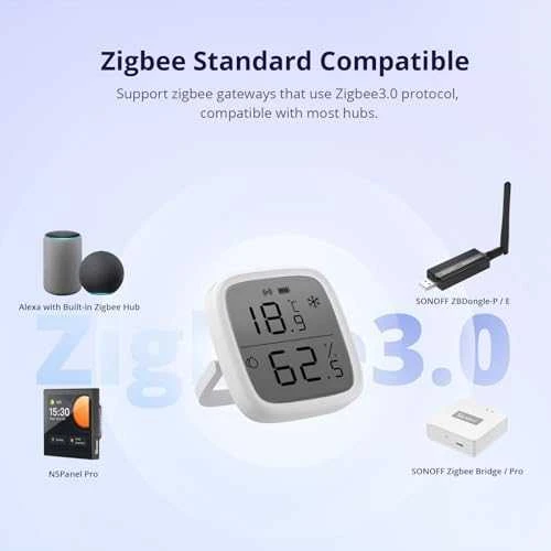 Sonoff SNZB-02D Zigbee 3.0 temperatūros ir drėgmės sensorius su LCD ekranu
